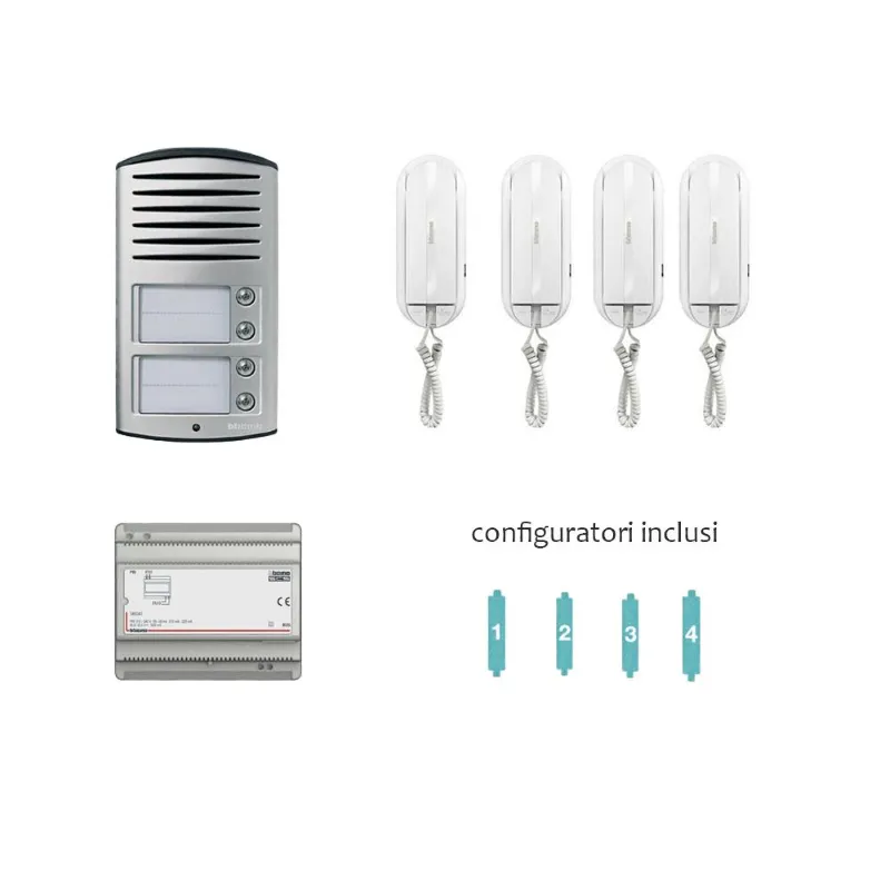 kit citofono Bticino 4 Famiglie 2 fili SPRINT...