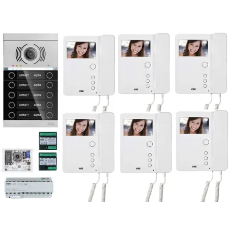 Kit videocitofono 6 famiglie urmet Kit videocitofono 6 famiglie urmet