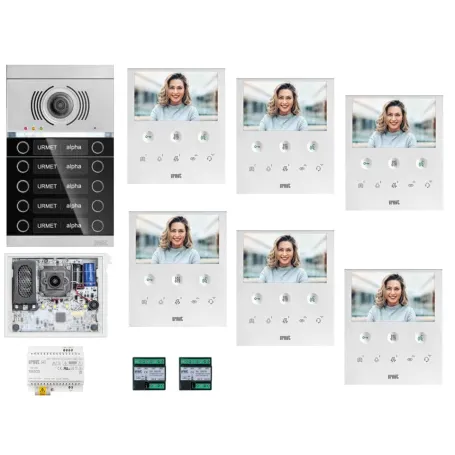 Kit videocitofono 6 famiglie vog5 alpha urmet