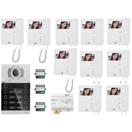 Kit videocitofono 10 famiglie alpha urmet Kit videocitofono 10 famiglie alpha urmet