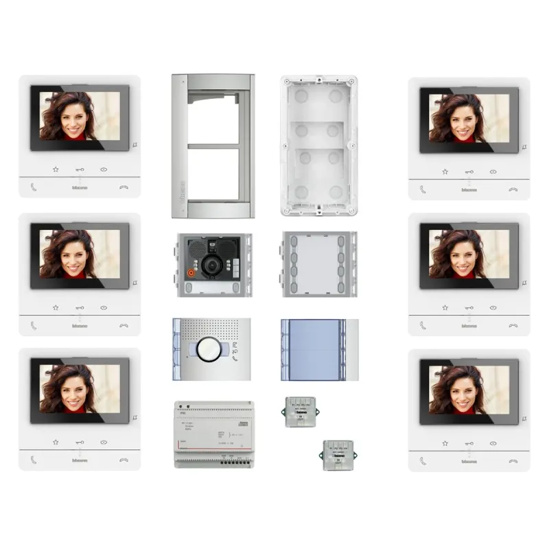 Kit videocitofono Bticino 6 famiglie monitor...