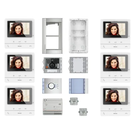 Kit videocitofono Bticino 6 famiglie monitor 100V16B 344652
