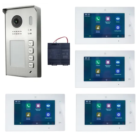 Kit Videocitofono quadrifamiliare FULL DUPLEX WIFI Ipertronic Kit Videocitofono quadrifamiliare FULL DUPLEX WIFI Ipertronic
