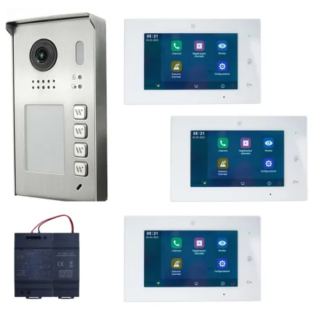 Kit Videocitofono trifamiliare FULL DUPLEX WIFI Ipertronic Kit Videocitofono trifamiliare FULL DUPLEX WIFI Ipertronic