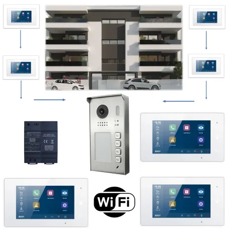 Kit videocitofono wifi 3 famiglie Kit videocitofono wifi 3 famiglie