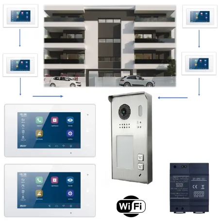 Kit Videocitofono bifamiliare wifi FULL DUPLEX WIFI Ipertronic Kit Videocitofono bifamiliare wifi FULL DUPLEX WIFI Ipertronic