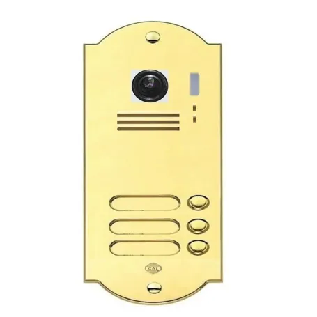 Kit Videocitofono Trifamiliare WiFi con Pulsantiera in Oro Lucido Kit Videocitofono Trifamiliare WiFi con Pulsantiera in Oro Lucido