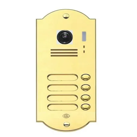Kit Videocitofono 4 famiglie WiFi con Pulsantiera in Oro Lucido Kit Videocitofono 4 famiglie WiFi con Pulsantiera in Oro Lucido