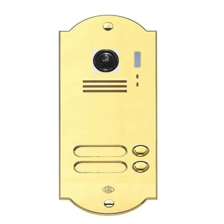 Kit Videocitofono pulsantiera oro lucido Bifamiliare WiFi – Stile Classico