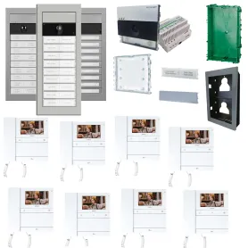 Comelit ULTRA Simplebus2 Kit Videocitofono da Incasso con UT9000 per 8 Famiglie