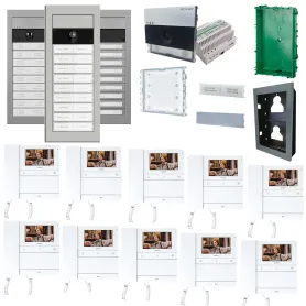 Comelit ULTRA Simplebus2 Kit Videocitofono da Incasso con UT9000 per 10 Famiglie