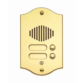 Pulsantiera 2 pulsanti in ottone  LUCIDO  oro CITOFONICA UNIVERSALE