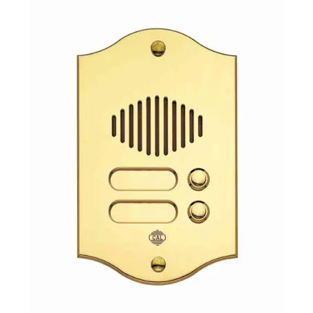 Pulsantiera 2 pulsanti in ottone  LUCIDO  oro CITOFONICA UNIVERSALE Pulsantiera 2 pulsanti in ottone  LUCIDO  oro CITOFONICA UNIVERSALE