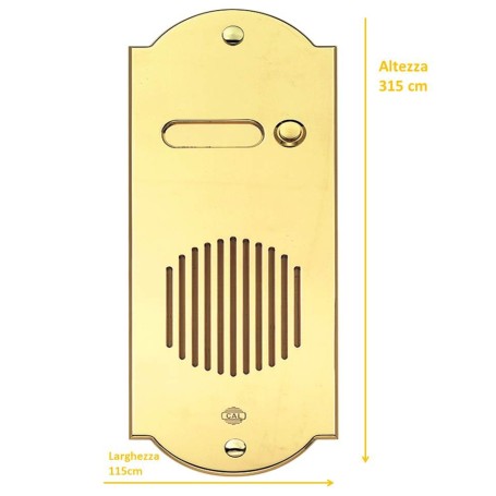 Pulsantiera Citofonica P101 in Ottone Oro 1 Pulsante con Trattamento PVD