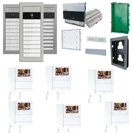 Comelit ULTRA Simplebus2 Kit Videocitofono da Incasso con UT9000 per 6 Famiglie
