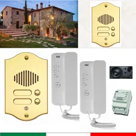 Kit citofonico Bifamiliare urmet con pulsantiera oro la panoramica antica