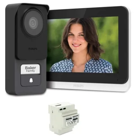 kit Videocitofonico monofamiliare Philips 2 fili con alimentatore din
