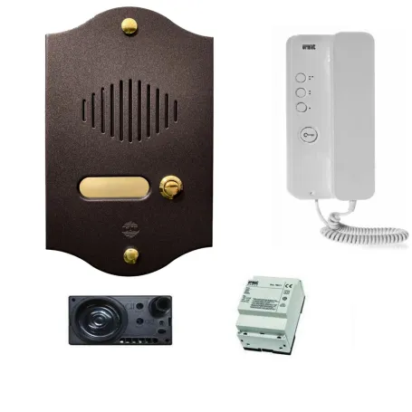 Kit citofono monofamiliare urmet con pulsantiera marrone la panoramica