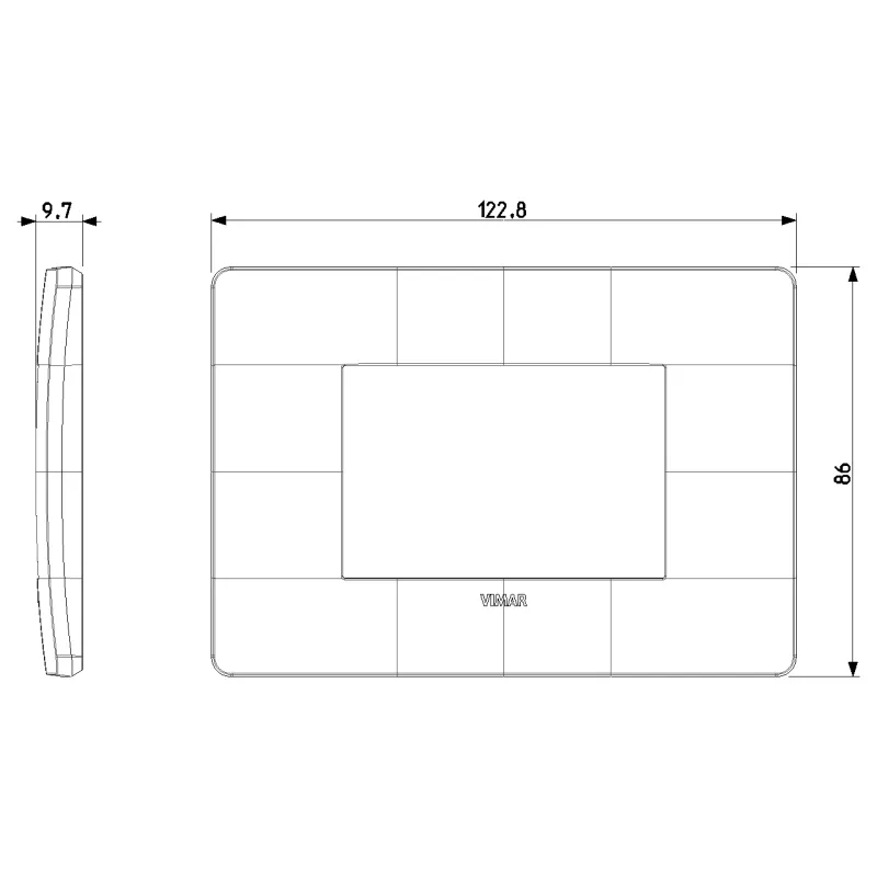 Placca Vimar Plana Up 3M bianco matt  14653U.11