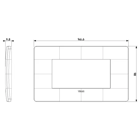 Placca Vimar Plana Up 4M argento 14654U.32