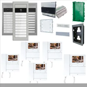 Comelit ULTRA Simplebus2 Kit Videocitofono da Incasso con UT9000 per 5 Famiglie
