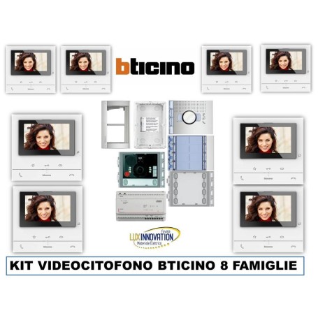 Kit videocitofono Bticino 10 famiglie monitor 100V16B 344652