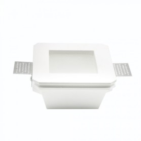 Faretto in gesso con vetro satinato quadrato da incasso