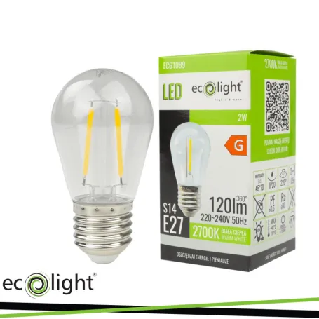 Lampada a led Filamento s14 2w 2700k 120lm per catenarie