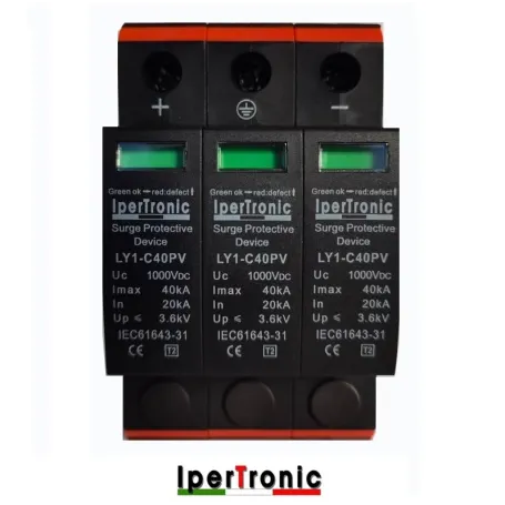 Scaricatore sovratensione per fotovoltaico 1000 VDC 32A 3P Scaricatore sovratensione per fotovoltaico 1000 VDC 32A 3P