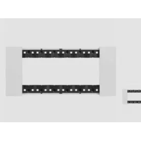 Placca 6P bianca compatibile con Bticino Living BIESSE