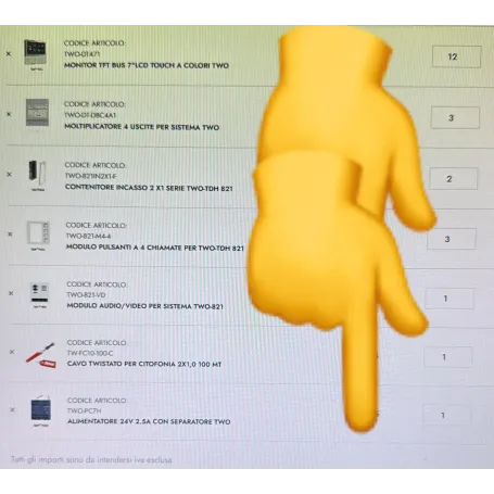 inserz per flagiello kit videocitofono 12 appartamenti con pulsantiera dodici tasti e monitor Touch 7 pollici