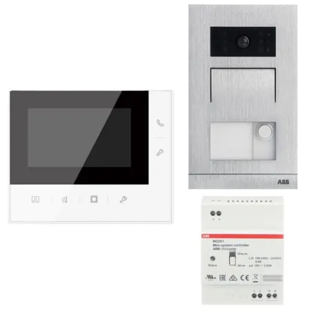 Kit Videocitofono Monofamiliare Abb WLK315B vivavoce 2 fili pulsantiera a parete