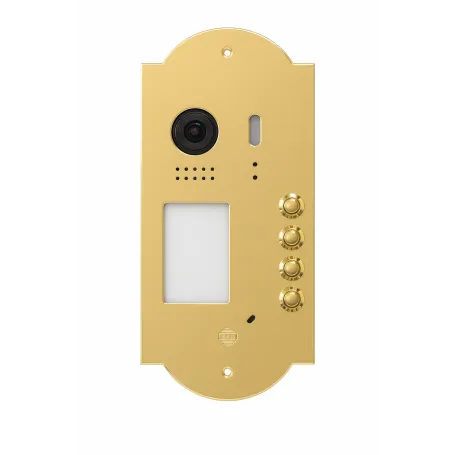 Kit Videocitofono quadrifamiliare WiFi con Pulsantiera in Oro Lucido – Stile Classico