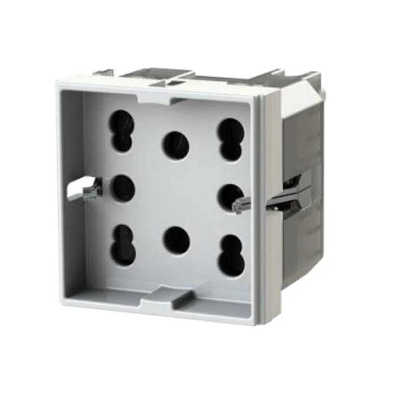 Presa Schuko Bipasso 2 moduli compatibile con standard BTicino MatixGO 4BOX 4BPH21.JW, colore bianco, montaggio per scatole 503