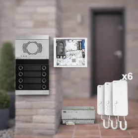 URMET 1183/326 – Kit Citofono Alpha 2Voice per 6 Famiglie