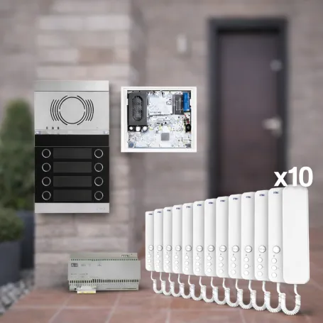 Kit Citofono 2 fili URMET Alpha per 10 Famiglie – Sistema 2Voice Professionale