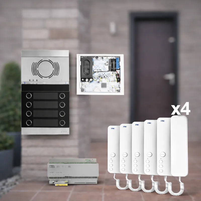 Kit Citofono 2 fili URMET Alpha per 4 Famiglie – Sistema 2Voice Professionale