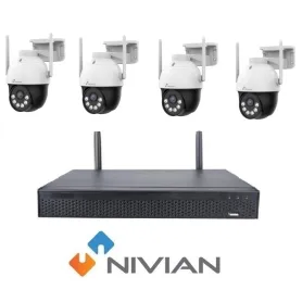 KIT CCTV WIFI NIVIAN 10 CH 4 TELECAMERE 3 MPXL MOTORIZZATE