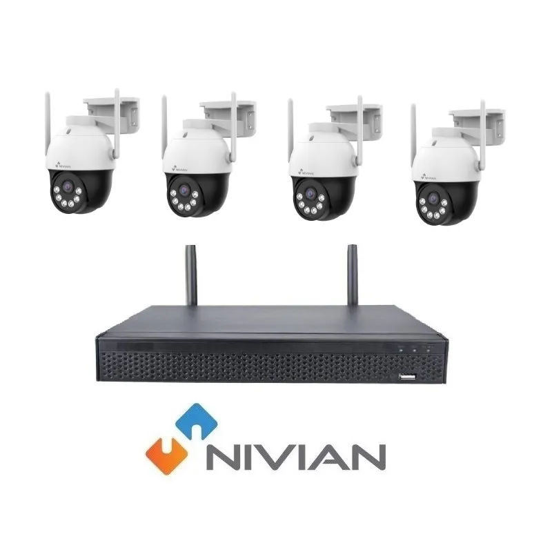 KIT CCTV WIFI NIVIAN 10 CH 4 TELECAMERE 3 MPXL MOTORIZZATE