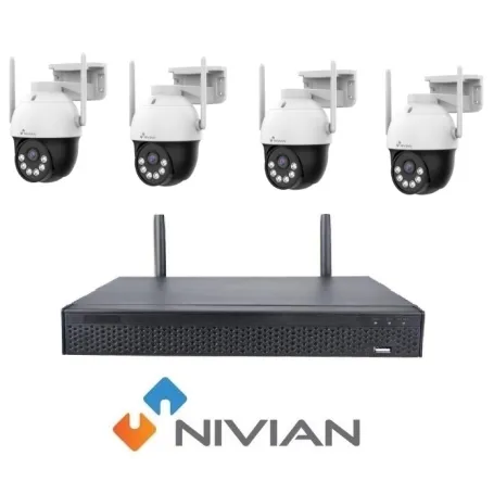 KIT CCTV WIFI NIVIAN 10 CH 4 TELECAMERE 3 MPXL MOTORIZZATE