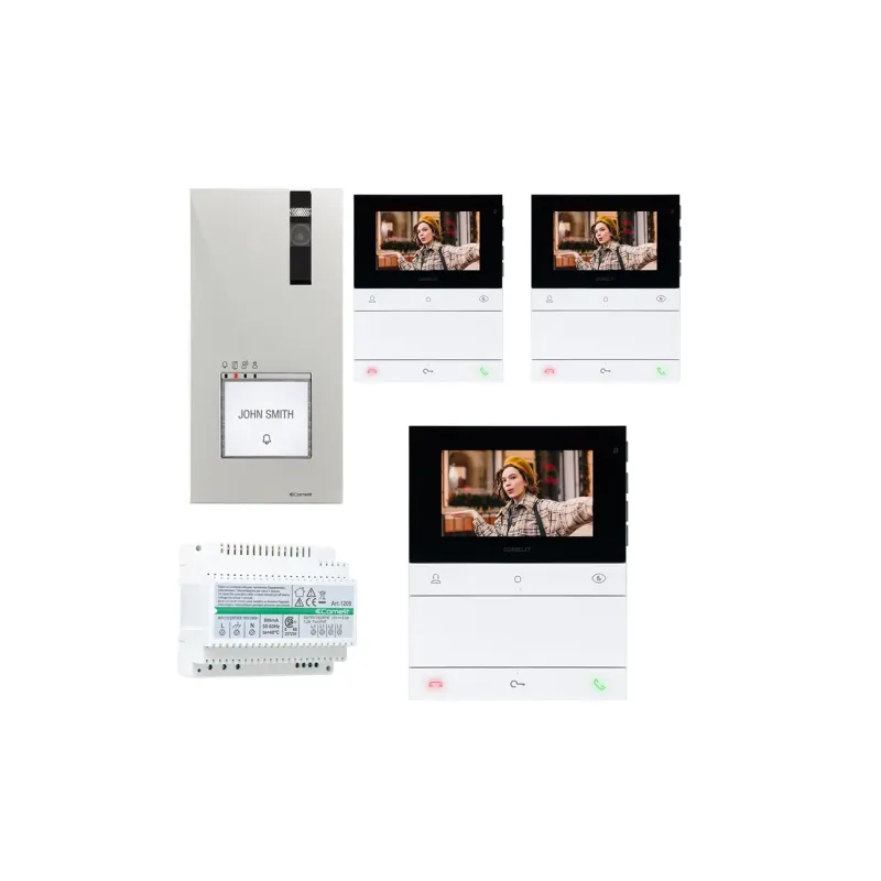 Kit videocitofono trifamiliare comelit VIVAVOCE 3 famiglie 2 fili 8461V