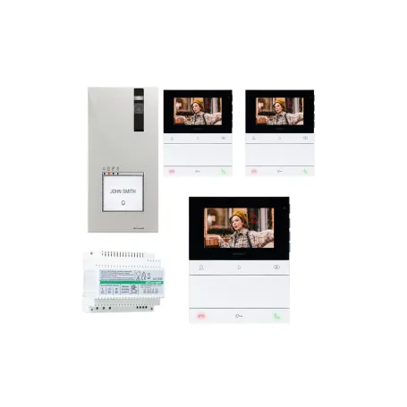 Kit videocitofono trifamiliare comelit VIVAVOCE 3 famiglie 2 fili 8461V