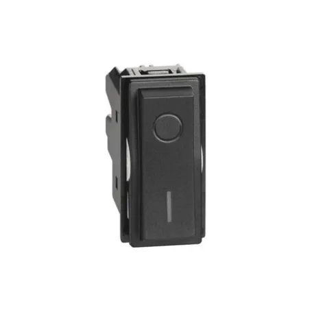 Interruttore bipolare nero compatibile con Bticino Living Now