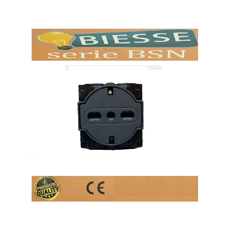 Presa Schuko a scomparsa nera compatibile con...