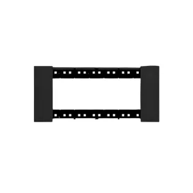 Placca 6P nero compatibile con Bticino Living Now Biesse