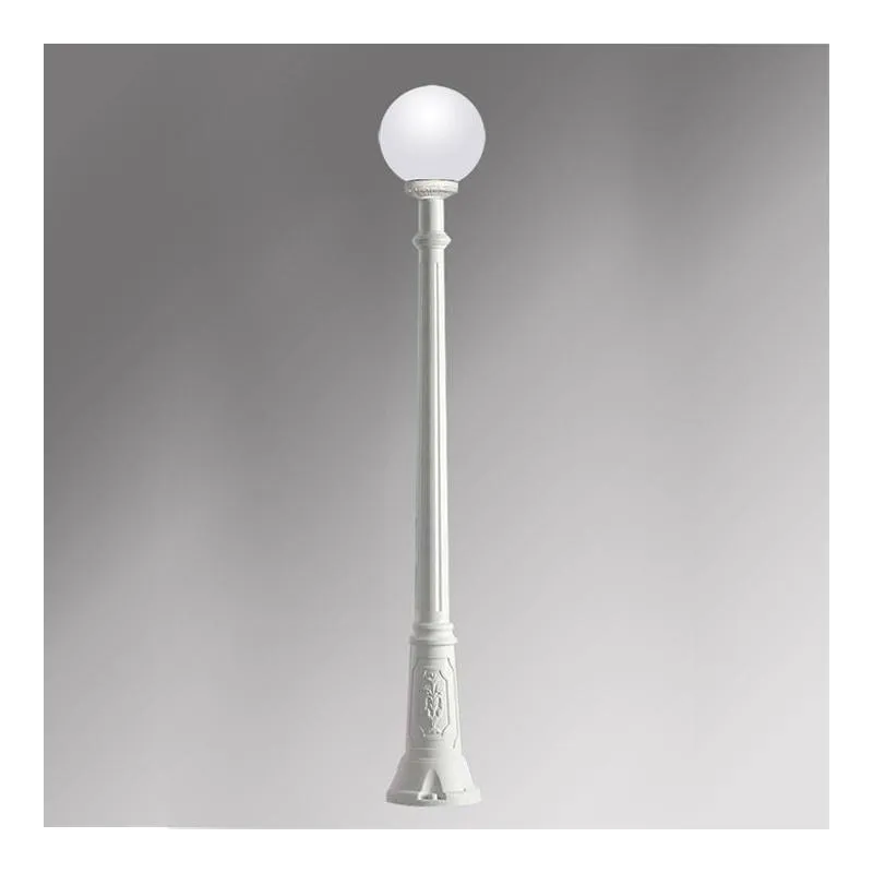 PALO SFERA GIARDINO GLOBO BIANCO RESINA CONTRO...