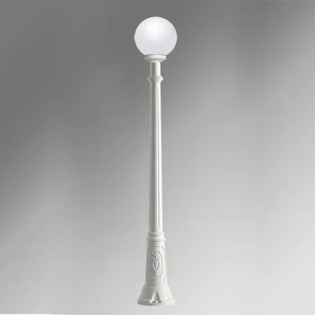 PALO SFERA GIARDINO GLOBO BIANCO RESINA CONTRO SALSEDINE NO RUGGINE E27 FUMAGALLI 1710 Cm