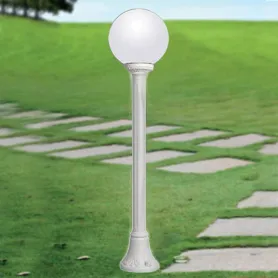 PALO SFERA GIARDINO GLOBO BIANCO 1MT RESINA CONTRO SALSEDINE NO RUGGINE E27  FUMAGALLI