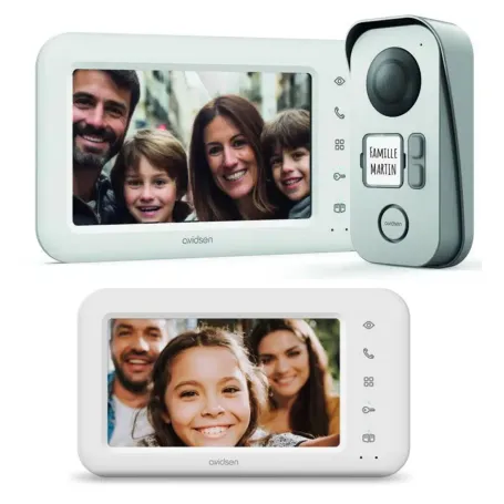 KIT VIDEOCITOFONO CON 2 MONITOR AVIDSEN 7 POLLICI MONO / BIFAMILIARE 2 FAMIGLIE
