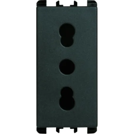 Presa bipasso Simone Urmet  P11-P17 2P+T 16A-250V Nea antracite 10303